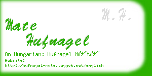 mate hufnagel business card